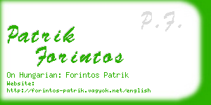 patrik forintos business card